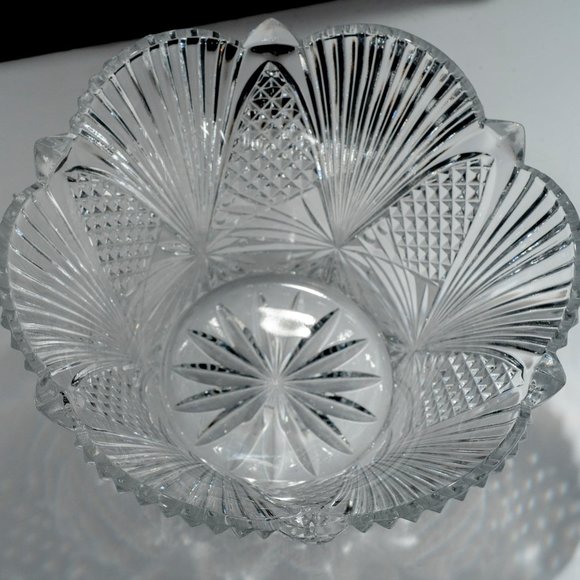 Imperial Crystal Art Deco Pattern Punch Bowl - Picture 4 of 4